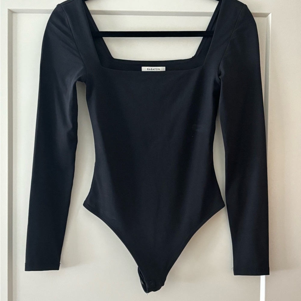 Aritzia Babaton Black Long Sleeve Bodysuit